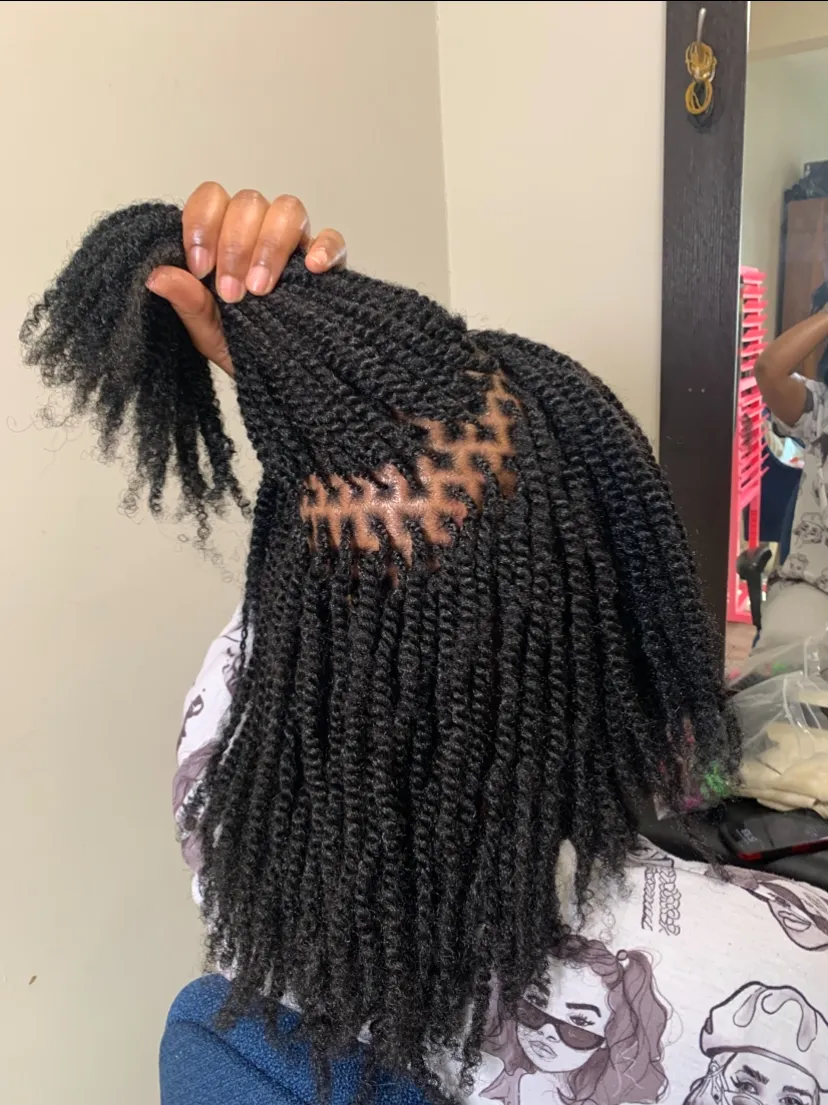 Micro twists with Synthetic hair
